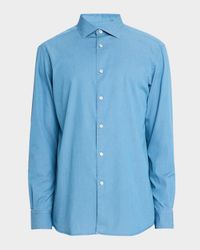 Men's Washed Denim Classic Fit Button-Down Shirt