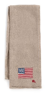 Polo Ralph Lauren Flag Scarf Taupe Multi One Size