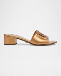 40mm Cutout DG Metallic Leather Mule Sandals