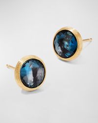 Jaipur 18K Blue Topaz Stud Earrings