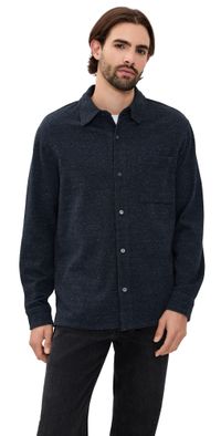 Madewell Donegal Twill Long Sleeve Shirt Dark Baltic XL