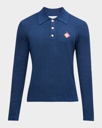 Men's Ribbed Boucle Polo Shirt