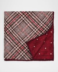 Men's Tartan Check Silk Pocket Square