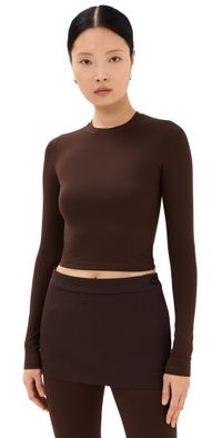 WARDROBE. NYC Opaque Long Sleeve Tee Red XXS