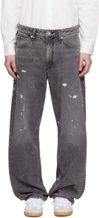 rag & bone Gray Fit 4 Hand-Painted Straight Fit Jeans