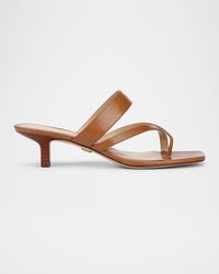 Alanis Leather Crisscross Slide Sandals