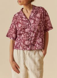 Indi & Cold - Chemise col classique en coton bio - Taille L - Violet