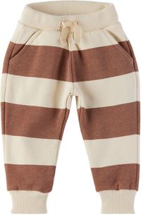 Wander & Wonder Baby Brown & Off-White Striped Sweatpants