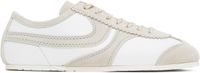 Dries Van Noten Taupe & White Suede Sneakers