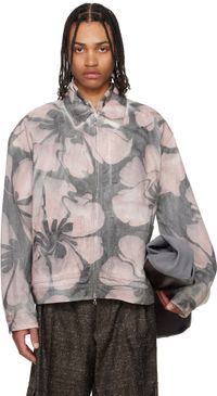Dries Van Noten Gray & White Printed Jacket
