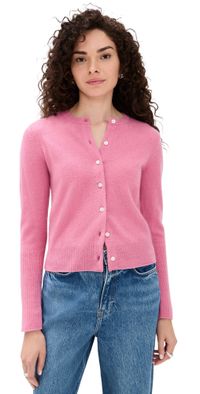 Guest in Residence Jane Cashmere Cardigan Rose M