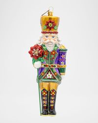 Poinsettia Nutcracker Christmas Oranment