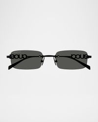 Men's GG1808SM Metal Rectangle Sunglasses