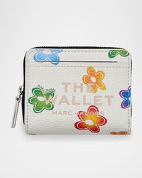 Wild Daisy-Print Leather Wallet