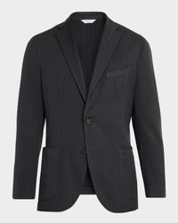 Men's Herringbone Two-Button Wool Jacket