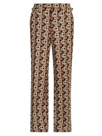 Men's For The Peace Straight Leg Trousers - Brown Camel Heart Jacquard - Size 32