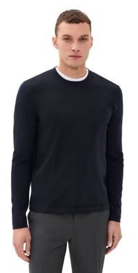 Officine Generale Tee Knitted Lyocell Wool Sweater Dark Navy XXL