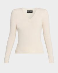 V-Neck Cotton-Cashmere Jersey Sweater