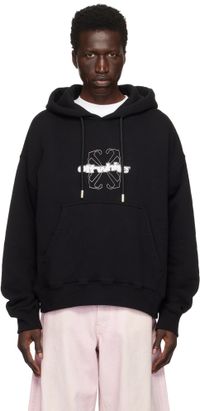Off-White Pull à capuche de planchiste noir à quatre flèches