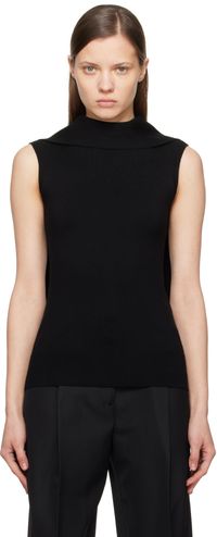 TOTEME Débardeur sans manches noir en tricot à écharpe intégrée