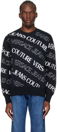 Versace Jeans Couture Black Wave Sweater