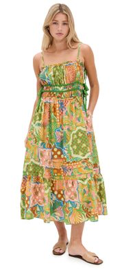 ASTR the Label Elisabeth Dress Mosaic Green Multi S