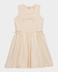 Girl's Corala Toweling Logo Applique Sleeveless Dress, Size 3-12