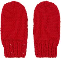 Maison Margiela Red Childish Stitches Mittens