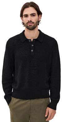 Corridor Long Sleeve Slouchy Polo Black M