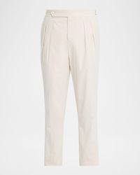 Men's High-Rise Corduroy Pleated Pants