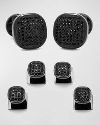 Pave Crystal Cuff Link Stud Set