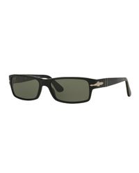 Men's Polarized Rectangle Solid Acetate Sunglasses