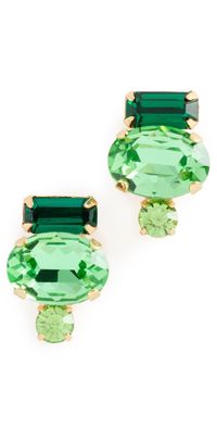 Jennifer Behr Cleo Earrings Emerald One Size
