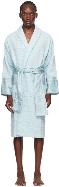 Versace Underwear Blue 'I Heart Baroque' Robe