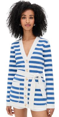 POSSE Ari Cardigan Blue Stripe M