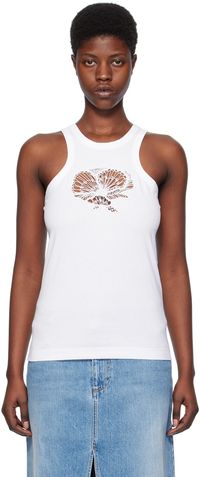 Stella McCartney White Crochet Cutout Tank Top