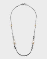 Sterling Silver and 18K Gold Pearl Necklace