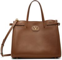 Valentino Garavani Brown Antibes Medium Calfskin Shopping Tote