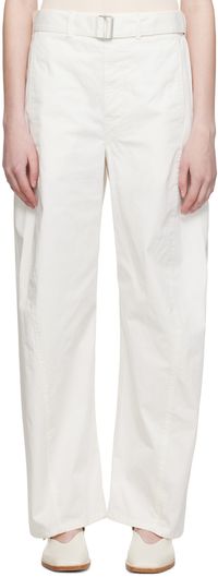 LEMAIRE White Light Belt Twisted Trousers