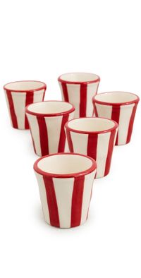 Zafferano Lido Righe Espresso Shot Cups Red One Size