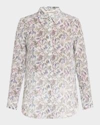 Mathias Floral-Print Crepe De Chine Button-Down Shirt