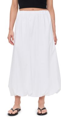 Enza Costa Poplin Bubble Skirt White 1