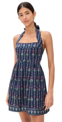 Hill House Home The Fleur Mini Dress Trailing Fern/Navy Multi M