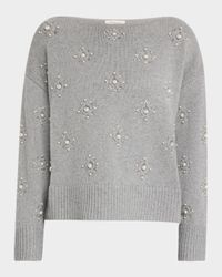 Beaded Bateau-Neck Sweater