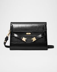 Lee Radziwill Croc-Embossed Leather Shoulder Bag