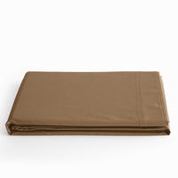 Coton Pur - Drap plat prémium pour lit 1 place 2 places - Taille 240x300 cm - Marron