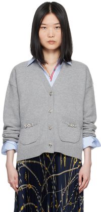 Versace Gray Medusa Cardigan