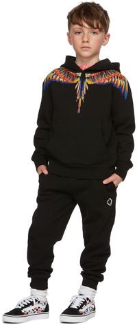 Marcelo Burlon County of Milan Kids Black Tempera Wings Hoodie