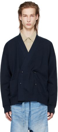 meanswhile Navy Double-Breasted Cardigan