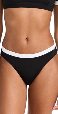 STAUD Gemma Bikini Bottoms Black/White XS